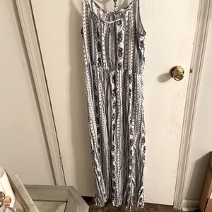 Large long summer dress with a leg slit